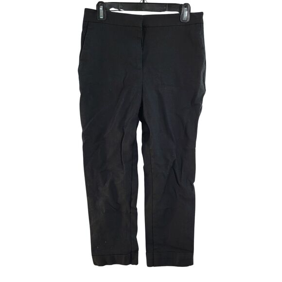 Ann Taylor Factory Black Cotton Blend Trouser Invisible Zipper Women's Size 6 - Picture 1 of 9